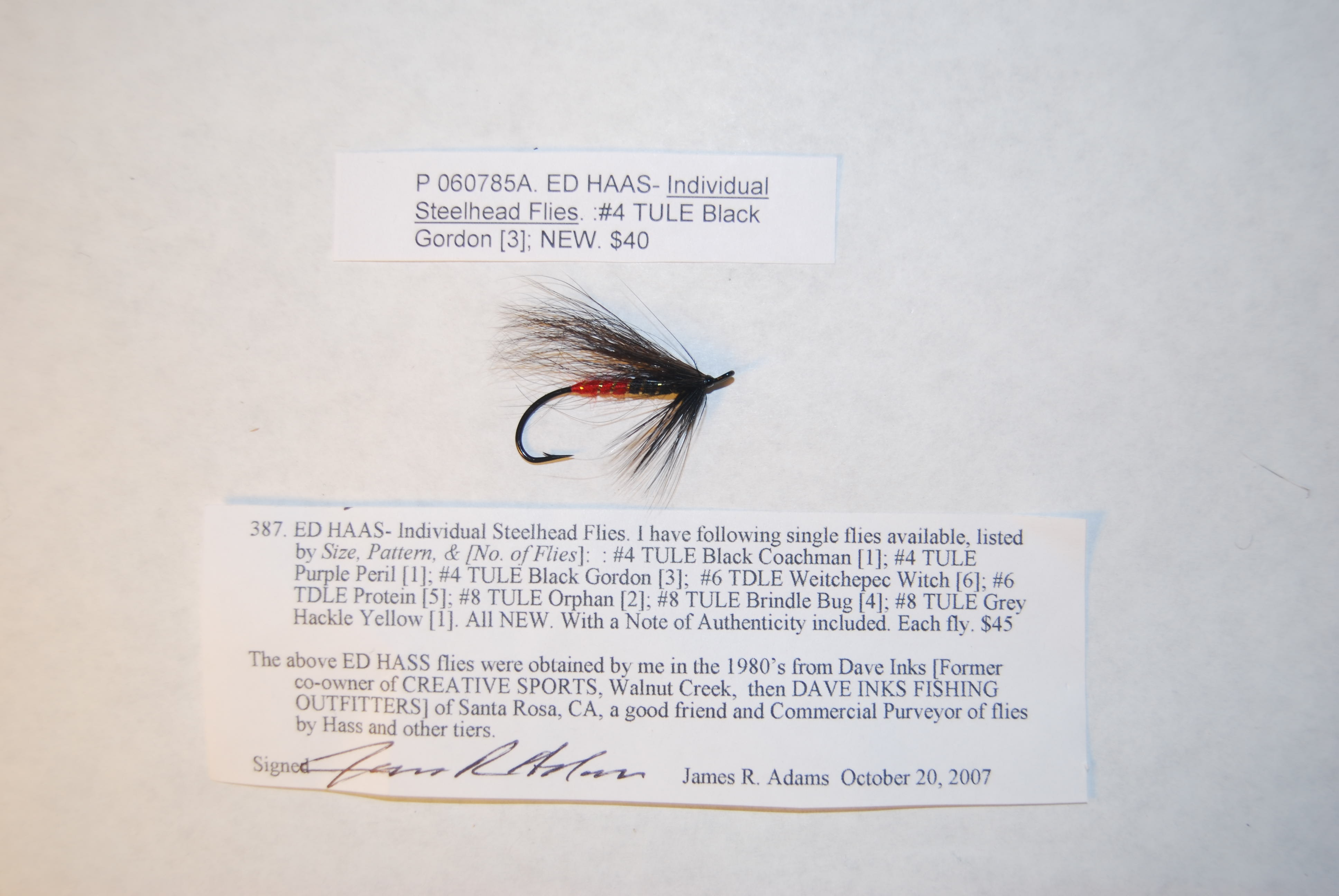 ED HAAS- Individual Steelhead Flies. #4 TULE Black Gordon. Image for ED HAAS- Individual Steelhead Flies. #4 TULE Black Gordon.